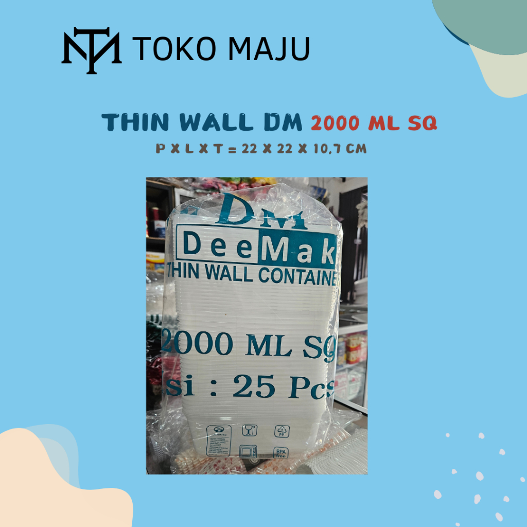 Jual Thinwall DM Ukuran 1000 ml SQ // 1500 mL SQ // 2000 ml SQ // 3000 ...