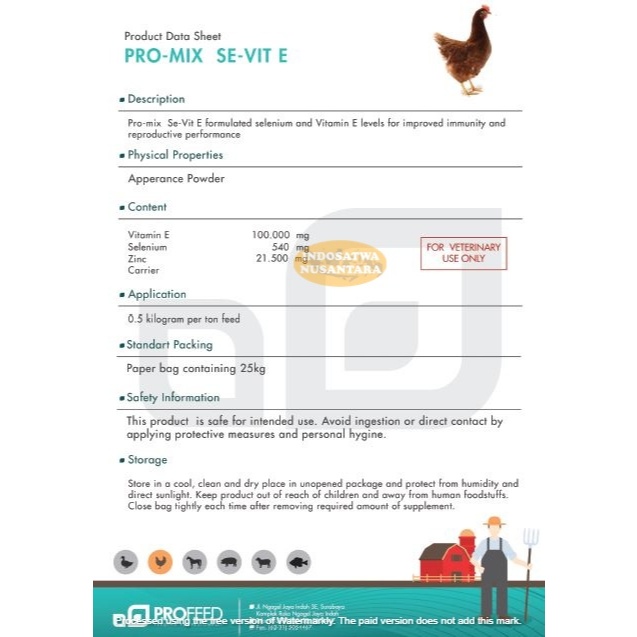 Jual PROMIX PROFEED 1 KG Selenium Vitamin E Premix Premiks Ternak ...