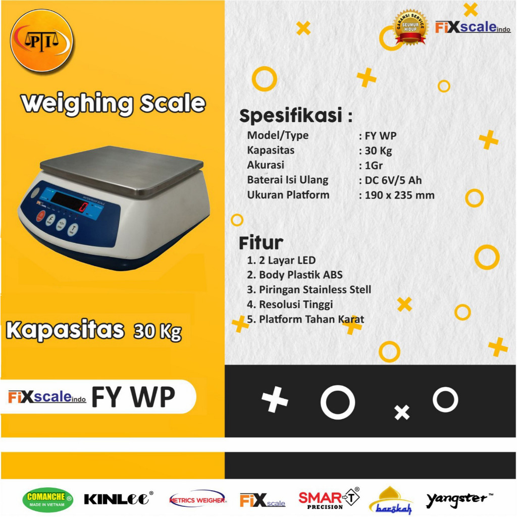 Jual FIX SCALE Timbangan Meja Digital 30kg | Weighing Scale Waterproof ...
