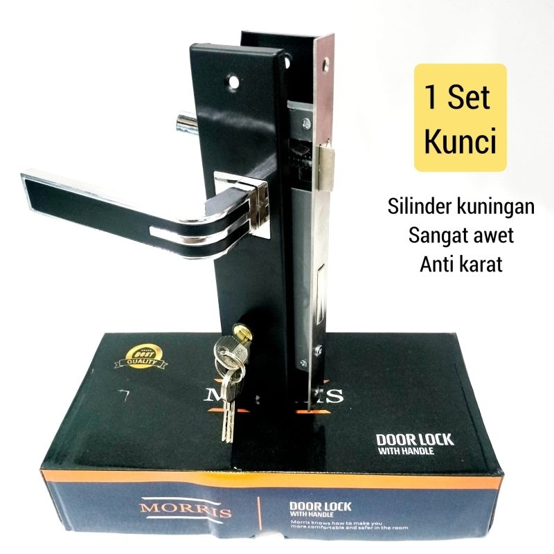 Kunci Pintu Rumah 1set BESAR 25CM / Gagang pintu rumah HITAM FULL Anti Gores / Handle pintu rumah 20cm