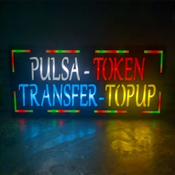 Lampu Pulsa Token Transfer Top Up Lampu Sign Lampu Led Iklan Papan Lampu RGB