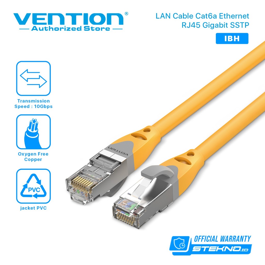 Jual Vention Kabel LAN Gigabit Ethernet RJ45 Cat 6a SFTP 10Gbps Outdoor ...