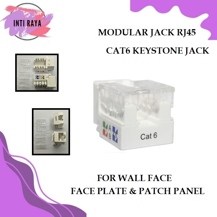 Jual MODULAR JACK RJ45 CAT 6 / CAT6 KEYSTONE JACK | Shopee Indonesia