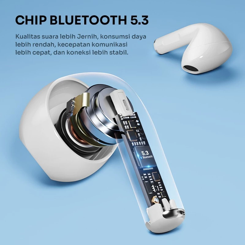 ROBOT TWS Flybuds T10S Semi In Ear Wireless Earbuds Bluetooth 5.3 - Garansi 1 Tahun