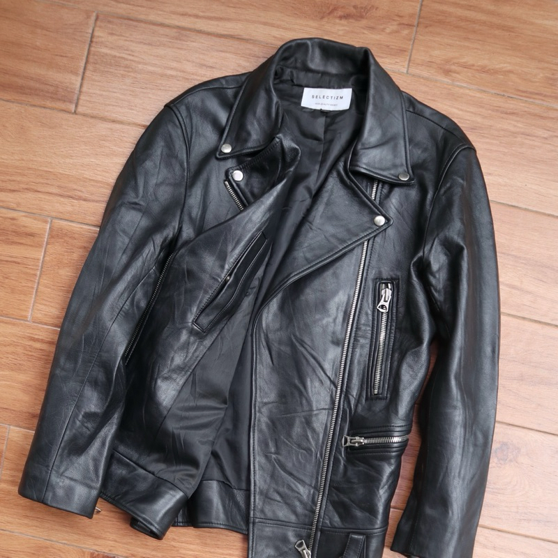 Jual SELECTZM Jaket kulit asli domba ramones biker rider jaket rocker ...