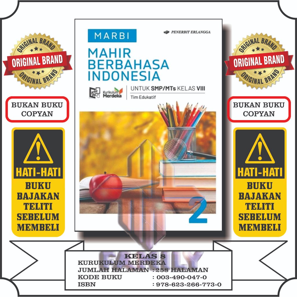 Jual MARBI Mahir Berbahasa Indonesia SMP kelas 7 8 9 KURMER Kurikulum ...