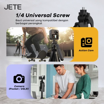 JETE Tripod Bluetooth H15 Portable Tongsis Selfie Stick 1.8m With Ring Light Postel Wireless