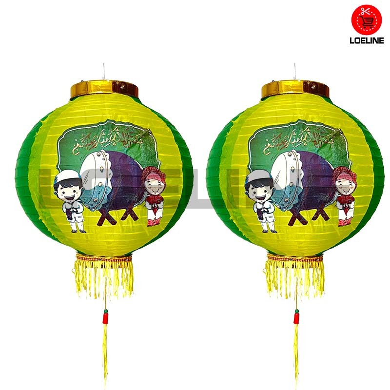 Lampion 1 Set Isi 2 Idul Fitri Dekorasi Gantungan Lebaran Ukuran 12 inch 30 cm 14 inci 35 cm Polos Gambar