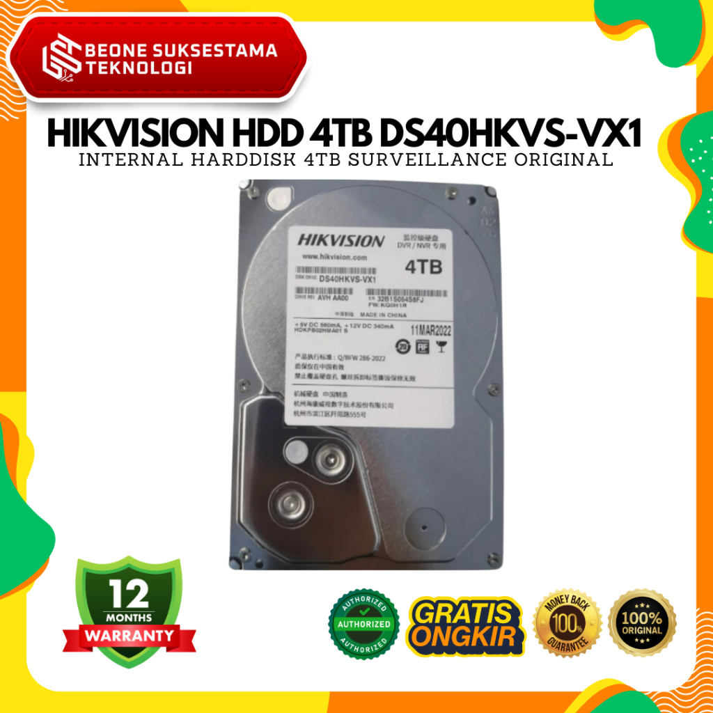 Jual HIKVISION - DS40HKVS-VX1 Internal Harddisk 4TB Surveillance ...