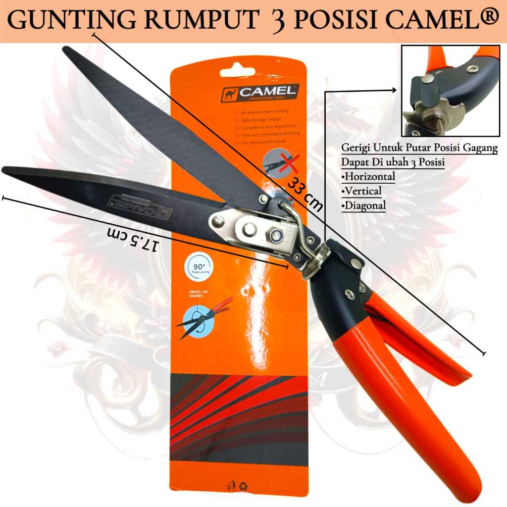 Jual Gunting Rumput Sabotan 3 Posisi CAMEL / gunting rumput dahan ...