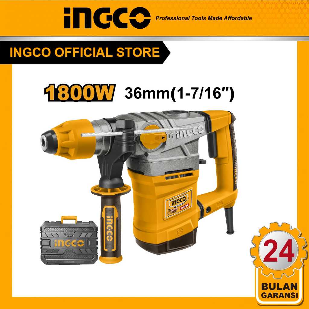 Jual INGCO 1800W Bor Rotary 36mm SDS Plus dengan Kunci Chisel ...