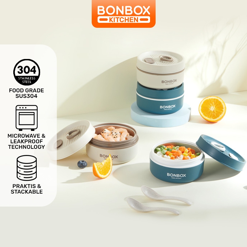 Jual Lunch Box Stainless BONBOX 300ML - Kotak Makan SEUMUR HIDUP ...