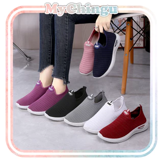 Chingu Sepatu Sneakers Wanita Rajut Tanpa Tali