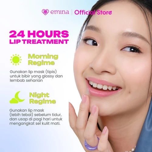 Emina Lip Mask dan Muzik Tiger 9 g - Masker Bibir Lembab dan Mencerahkan dengan High-Moisture Tech