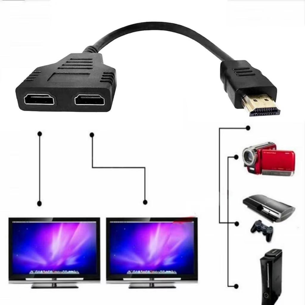 Jual Spliter HDMI Cable Input Male TO 2 Output Female/ Kabel Adaptor ...