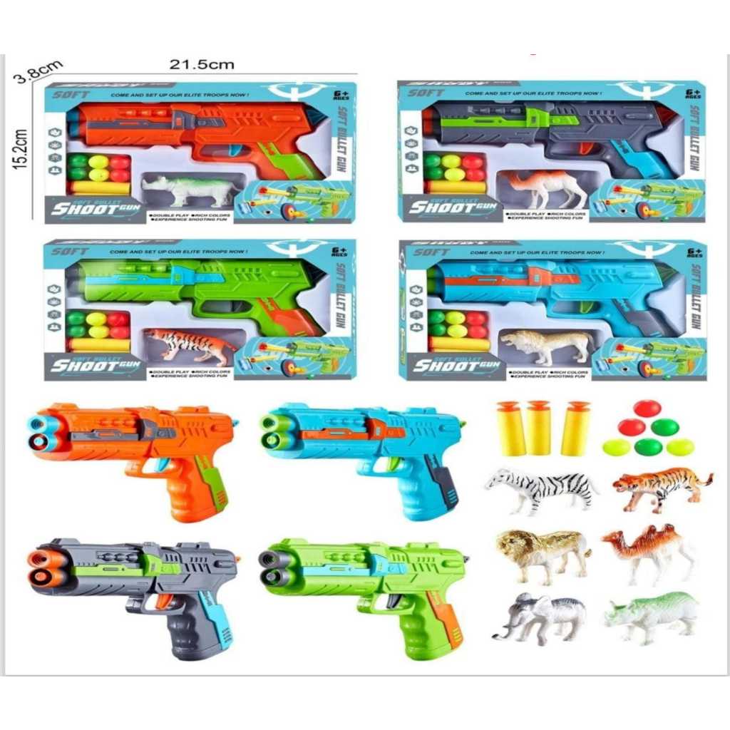 Jual MAINAN ANAK SHOOTING GUN EVA SOFT BULLET GUN 6886-2 PISTOL MAINAN ...
