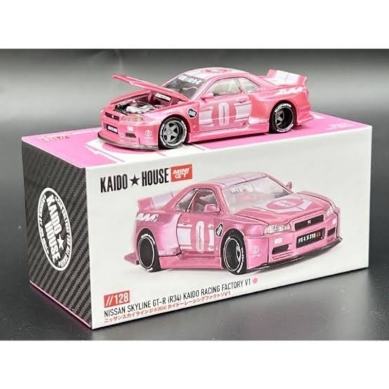 Jual MINI GT KAIDO HOUSE Nissan Skyline GTR R34 Pink | Shopee Indonesia
