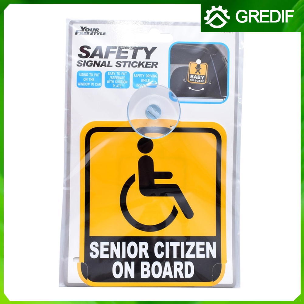 Jual Carex Reusable Sticker Senior Citizen On Board Safety Signal ...