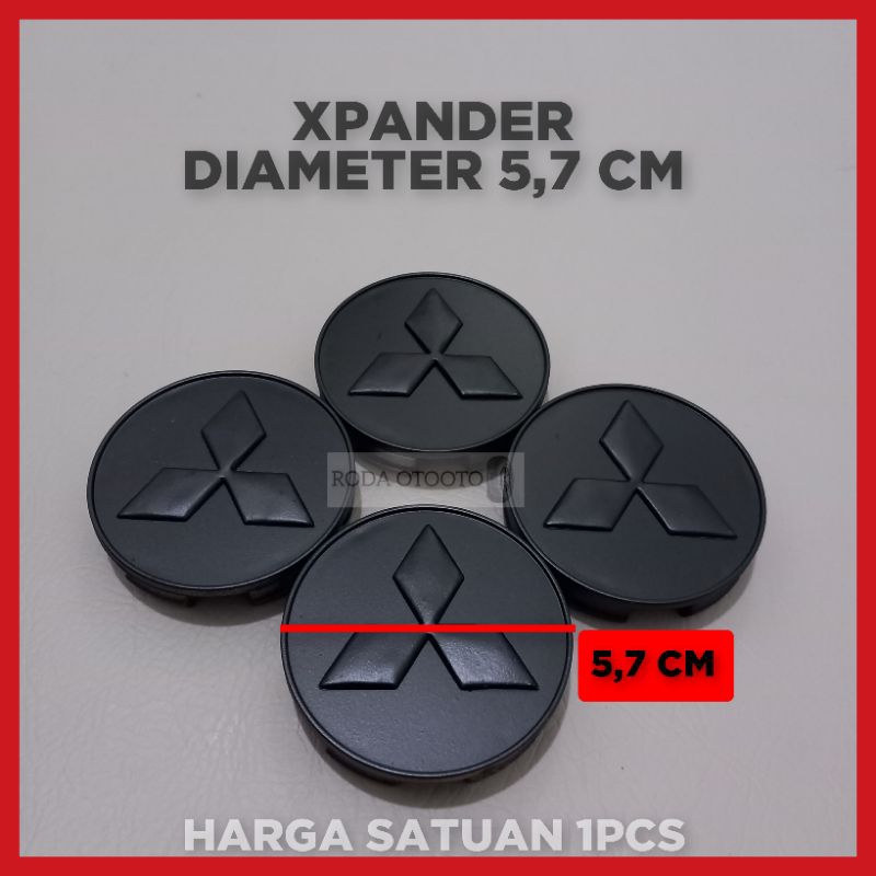 Jual Dop roda tutup velg mobil XPANDER hitam doff diameter 5,7 cm ...