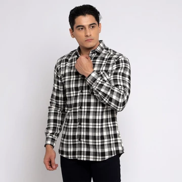 Casella Kemeja Pria Flanel Lengan Panjang Flanel Casual Shirt