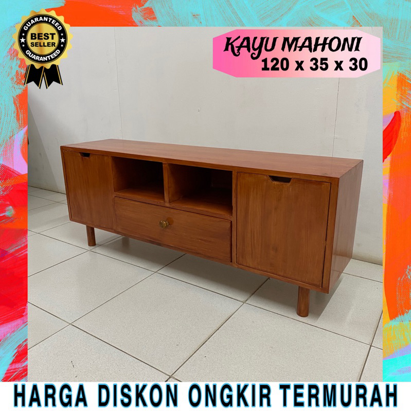 [Ready Stock] Meja TV Modern Kayu Mahoni