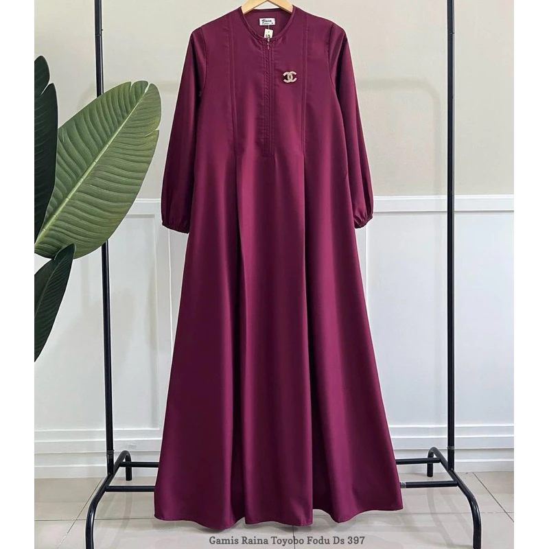 Detail bahan dan cutting Gamis Polos Toyobo Rania