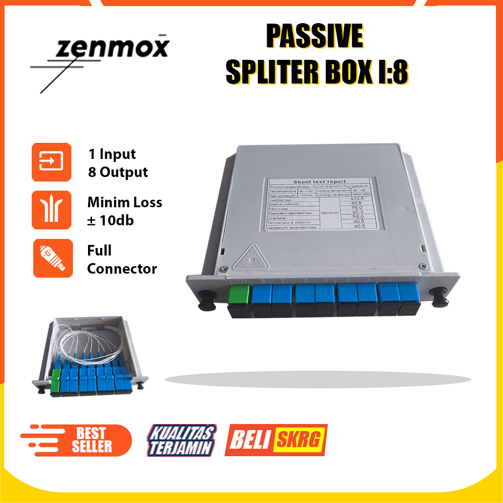 Jual PASSIVE SPLITER BOX 1:8 SC UPC FO FTTH | PASIP ODP | Shopee Indonesia