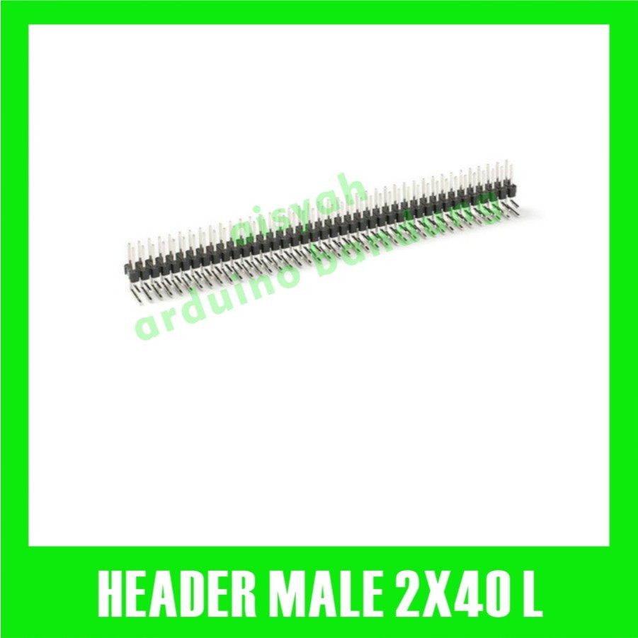 Jual PIN HEADER MALE STRIP DOUBLE ROW ANGLE L SHAPE 2X40 2.54MM BLACK ...