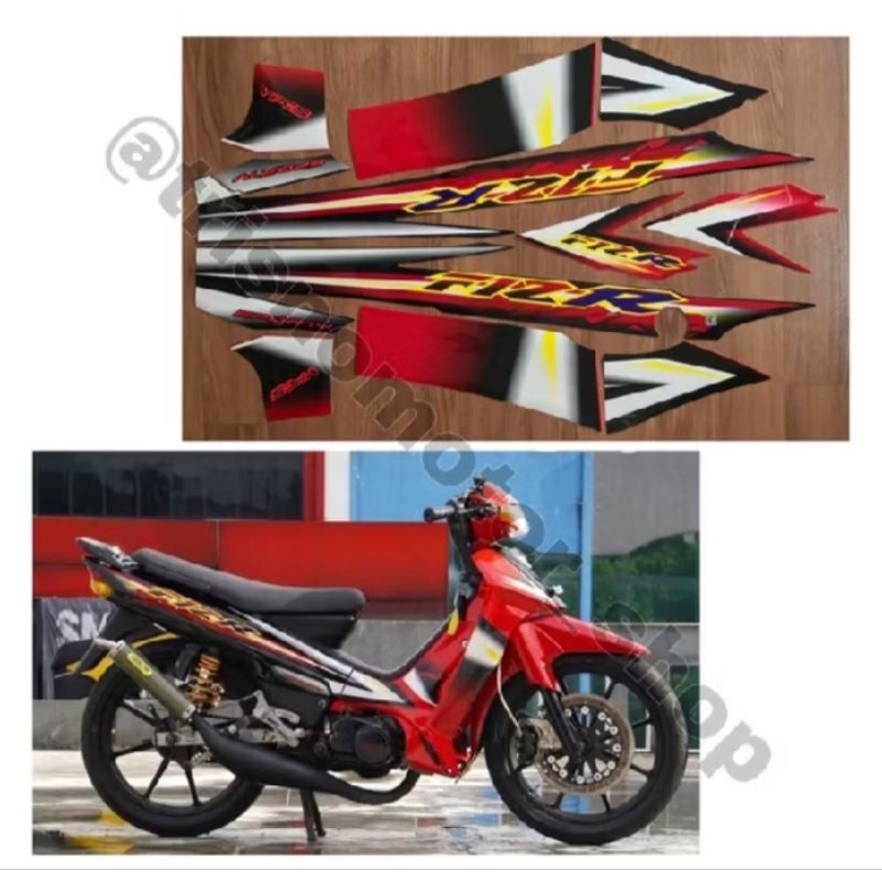 Jual setriping sticker list body yamaha fiz r list hitam merah ...