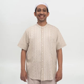M231 Kemeja Pria Koko Pendek Beige 0810A