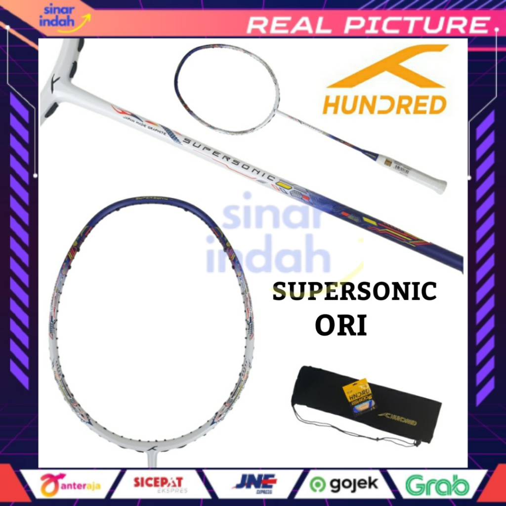 Jual Raket Badminton Hundred SuperSonic Putih Original Bulutangkis ...