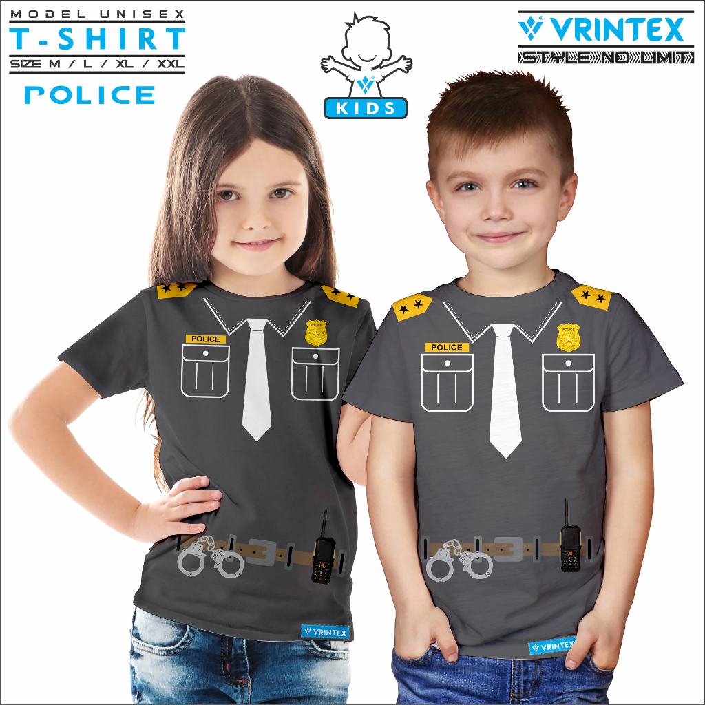 Kids Police T Shirt Jual VRINTEX Kaos Anak T-shirt Kids Profesi