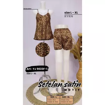 Yesy Fashion Sleapwear Pajamas Baju Tidur Sexy Satin Stelan Bunga Stel