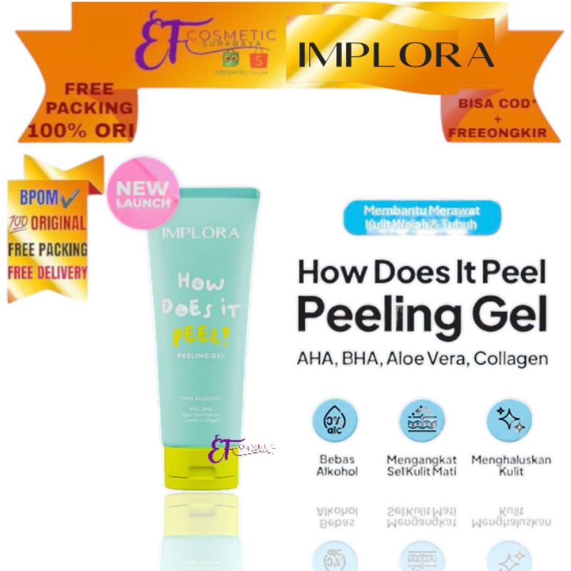 Jual IMPLORA How Does It Peel Peeling Gel AHA,BHA,ALoe Vera&Collagen ...