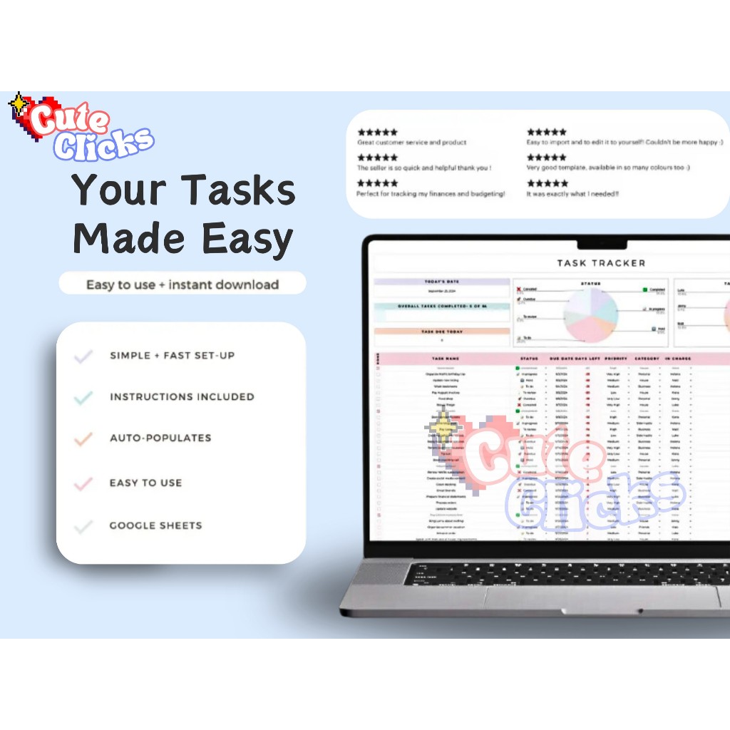 Jual Template To-Do List: Task Planner Digital untuk Google Sheets ...