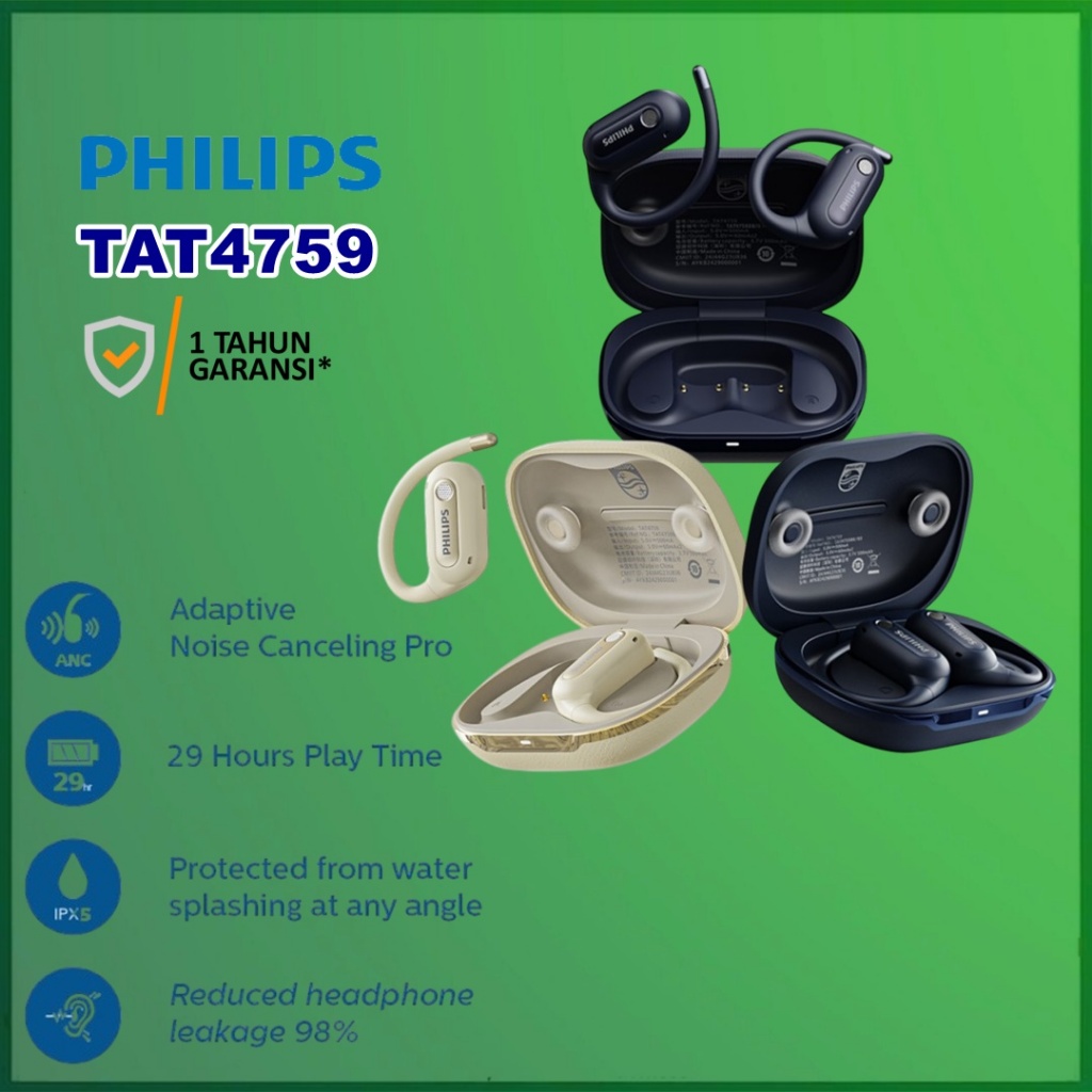 Jual Philips TAT4759 TAT 4759 Open-Ear Bluetooth Earphone ANC Active ...