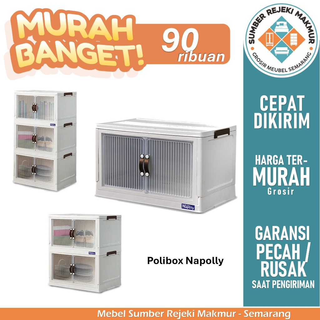 Jual Rak Container serbaguna 1 2 3 4 5 susun polibox napolly 146 246 ...