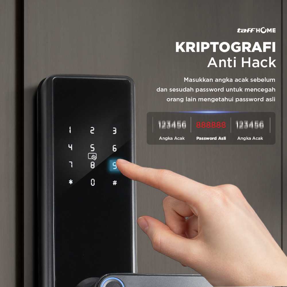 Jual DNK -TaffHOME Smart Door Lock Fingerprint Password Bluetooth Card ...