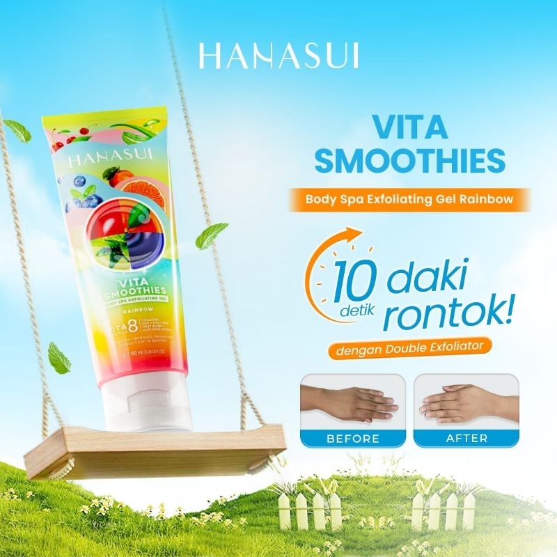 Jual HANASUI VITA SMOOTHIES collagen,aha+bha+pha BODY SPA EXFOLIATING ...