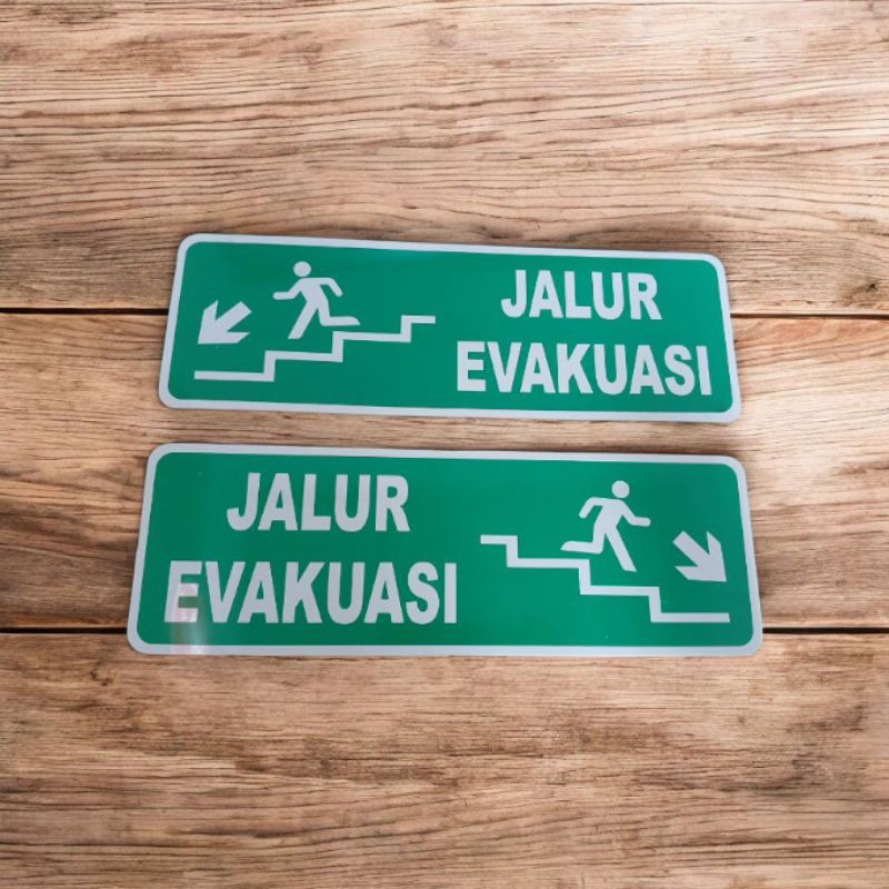 Jual Sign Rambu PVC Jalur Evakuasi Tangga Kiri Bawah 10x30 cm | Shopee ...