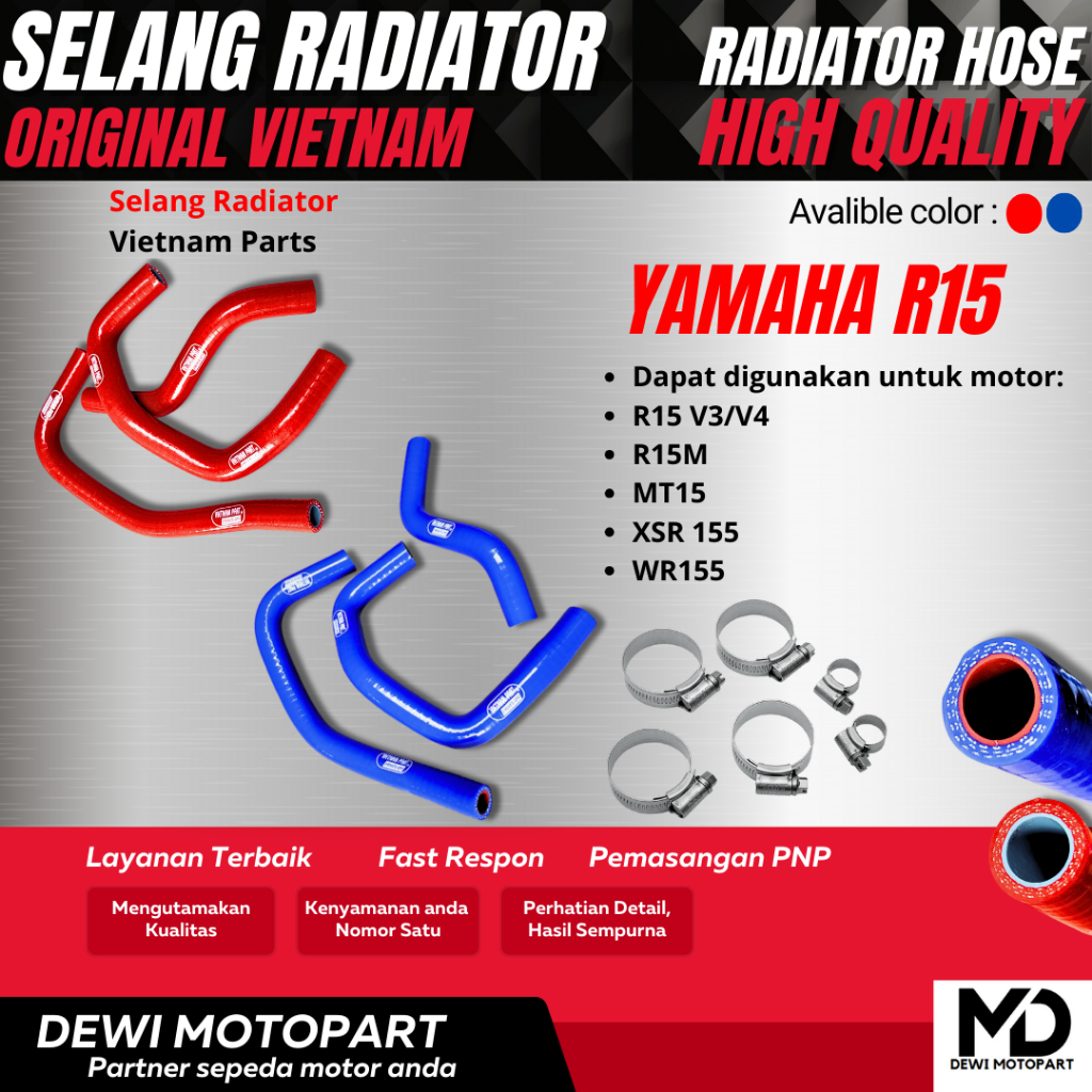 Jual SELANG RADIATOR R15 V2 V3 V4 XSR155 MT 15 SELANG RADIATOR ORI ...