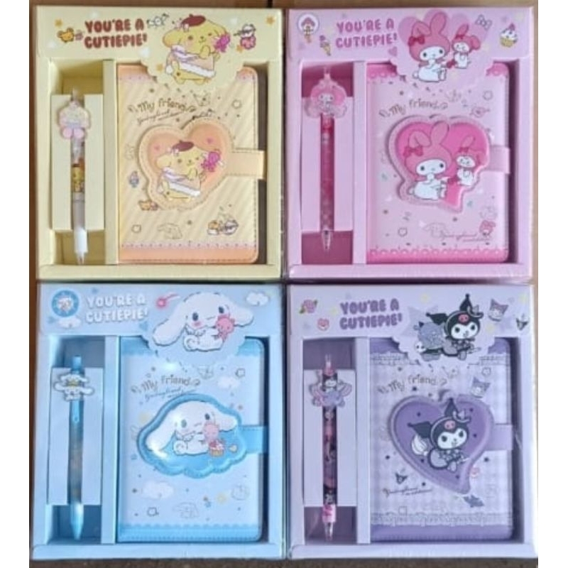 Jual Buku Diary + Pen Notebook Cinnamoroll dan Kawan-kawan | Shopee ...