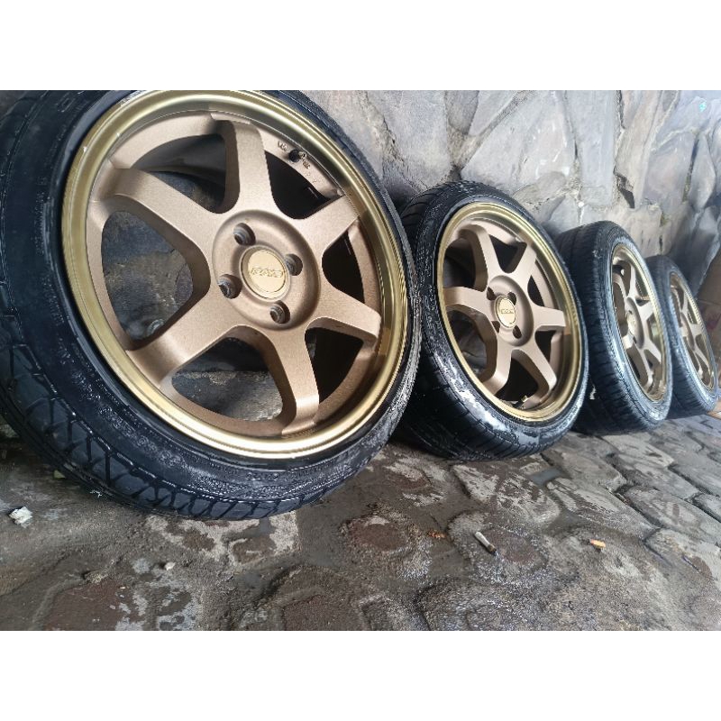Jual 4 velg R16 pcd 100 + 195/45 195/50 TT/Cash calya sigra agya ayla ...