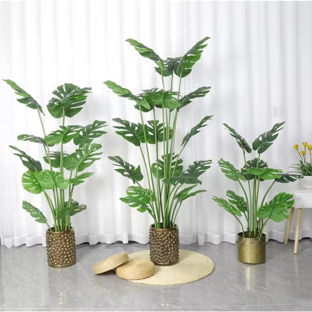 Tanaman Hias Plastik Pohon Monster Palem Pohon Keladi Plastik Palsu Artificial 24 Daun Jumbo /OY-189