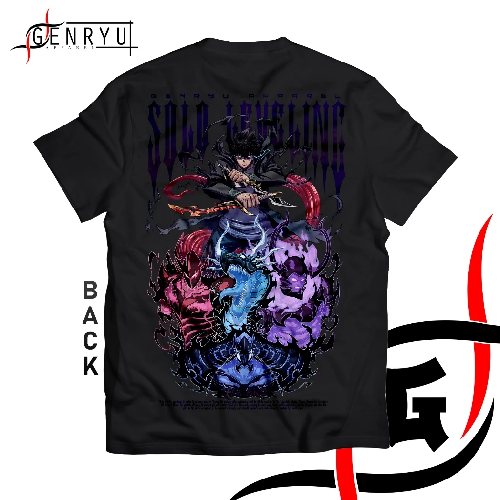 Shadow Sung Jinwoo Anime Solo Leveling Ragnarok Baju Kaos