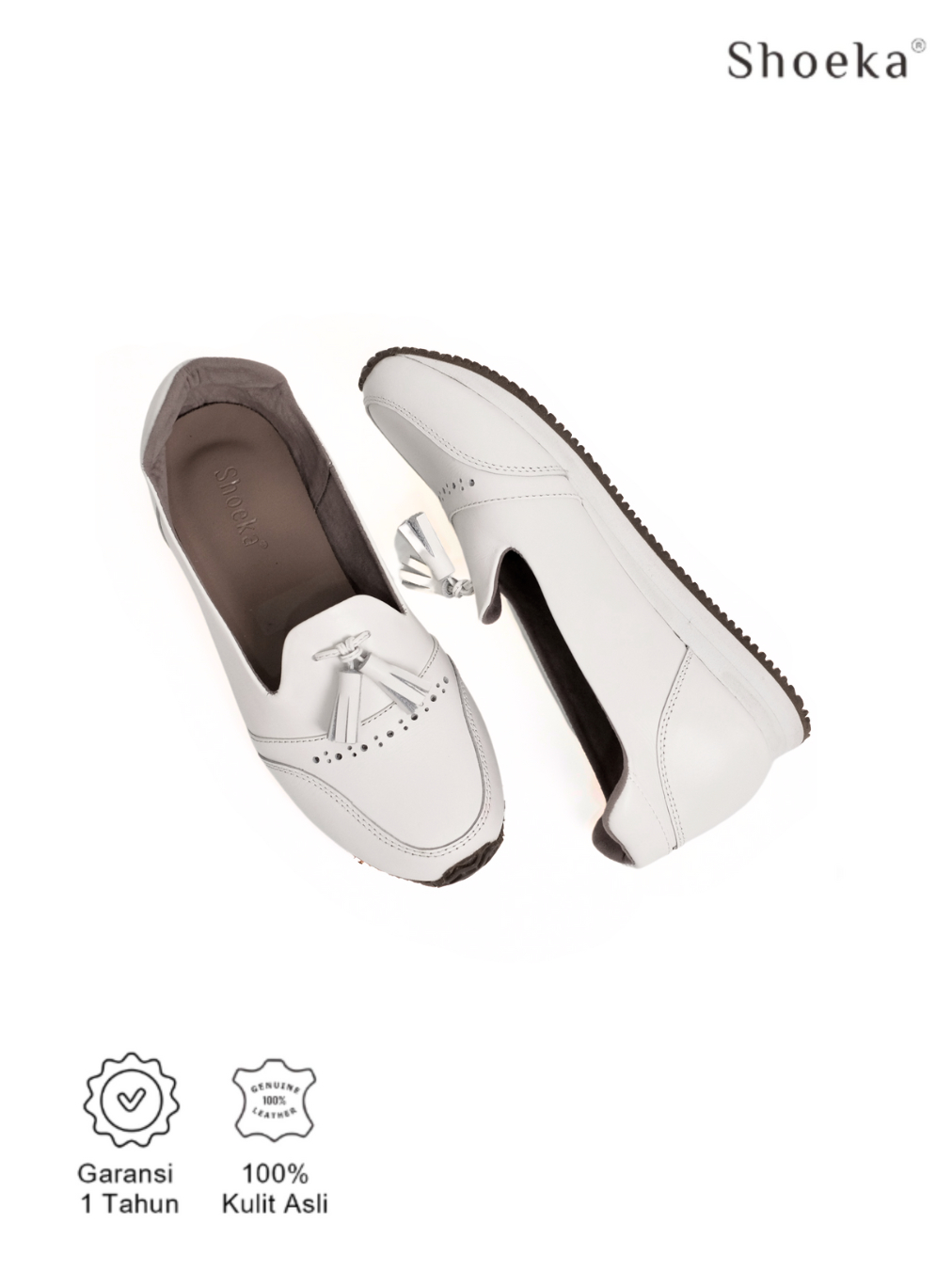 Jual Shoeka - Satya Sneakers Mill Putih | Shopee Indonesia