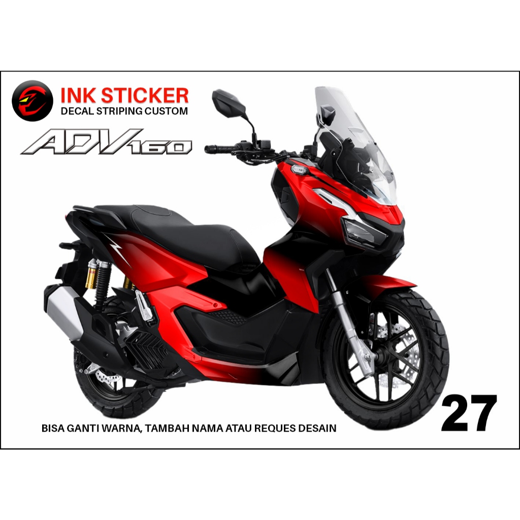 Jual SSticker Decal ADV 160 27 RED FULLBODY | Shopee Indonesia