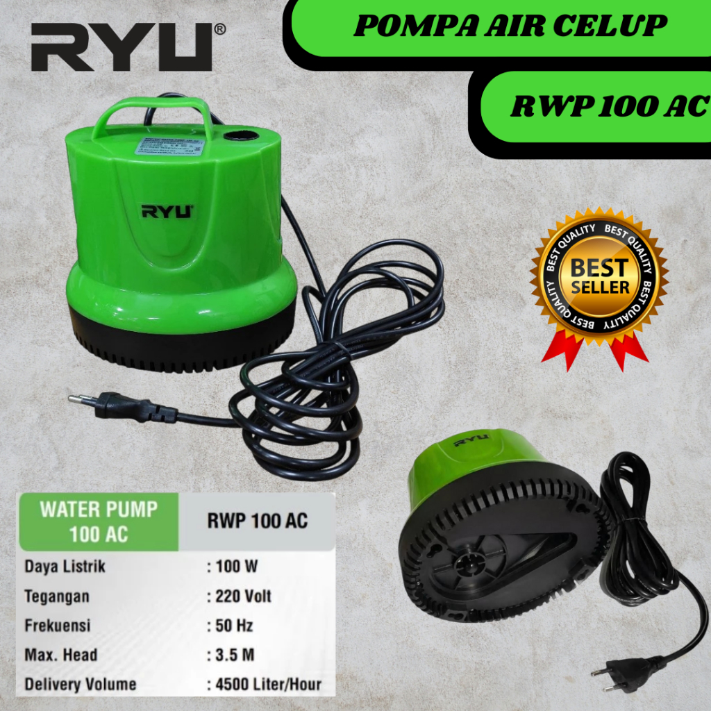 Jual Pompa Air Celup 100 AC Ryu - RYU RWP100AC - Water Pump RWP 100AC ...