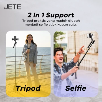 Tripod Handphone Konten Bluetooth JETE H15 1 8m With Lighting And Remote Garansi 2Tahun