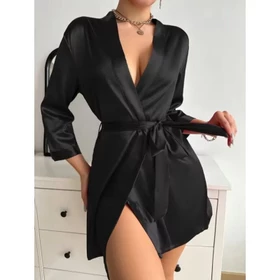 Kimono Sexy Tidur Wanita Setelan Tidur Satin Velvet Quality Premium